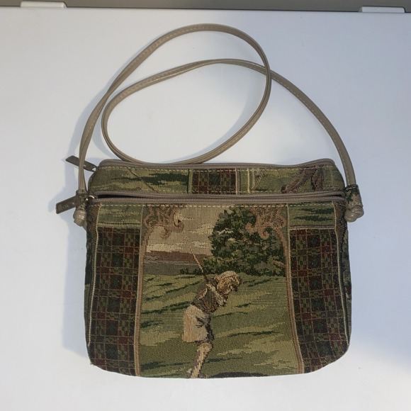 Vintage Pinky Women Tapestry Golf Small Crossbody Pockets Thin Strap - Picture 1 of 10